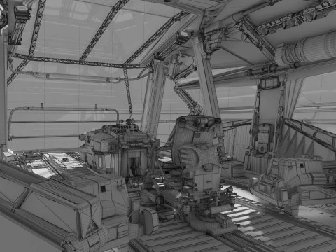Spaceship Cockpit v6 3D Model