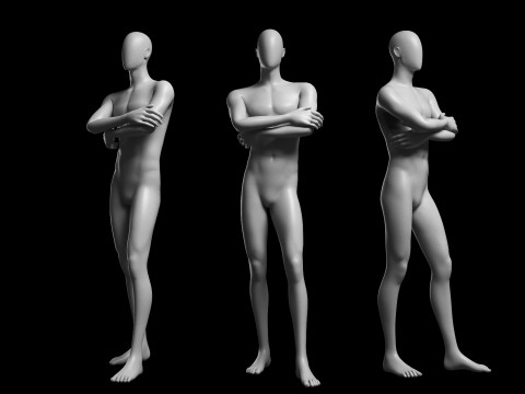 Animated Male Base Mesh v3 - 12 poses Low-poly 3D 모델