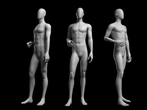 Animated Male Base Mesh v3 - 12 poses Low-poly 3D 모델