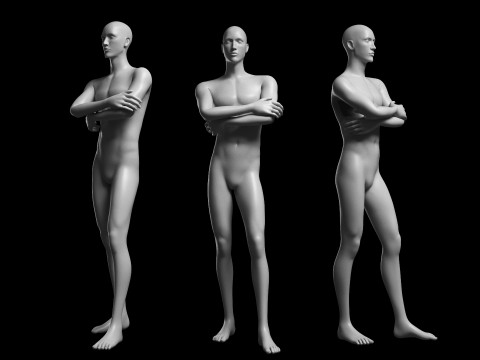 Animated Male Base Mesh v3 - 12 poses Low-poly 3D मॉडल