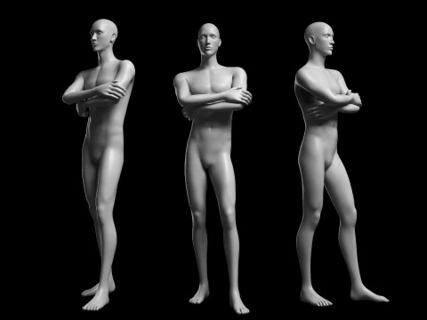 Animated Male Base Mesh v3 - 12 poses Low-poly 3D Model