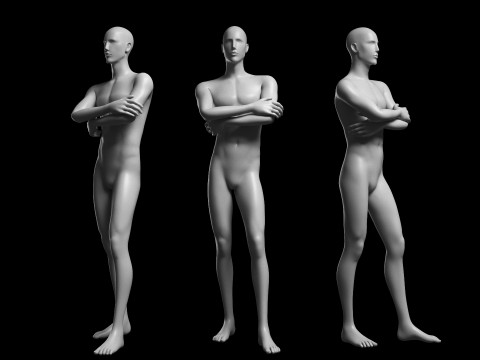 Animated Male Base Mesh v2 - 12 poses Low-poly 3D 模型