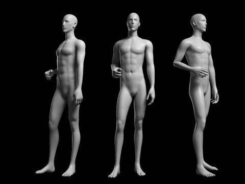 Animated Male Base Mesh v2 - 12 poses Low-poly 3D 模型