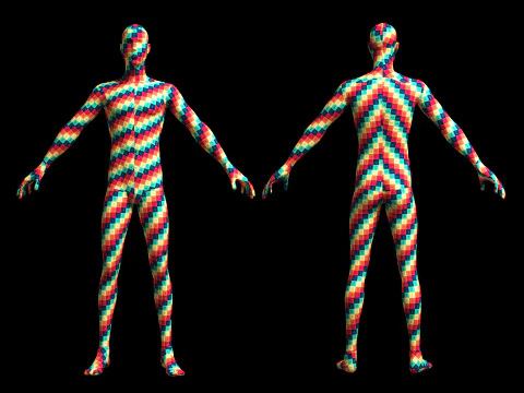 Mesh base maschile animata v2 - 12 pose Low-poly Modello 3D