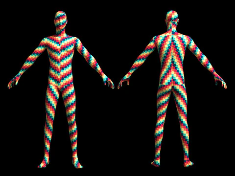 Animated Male Base Mesh - 3 poses Low-poly 3D Model