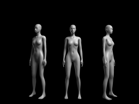 Animated Female Mesh - 12 sport poses v4 Low-poly Model 3D