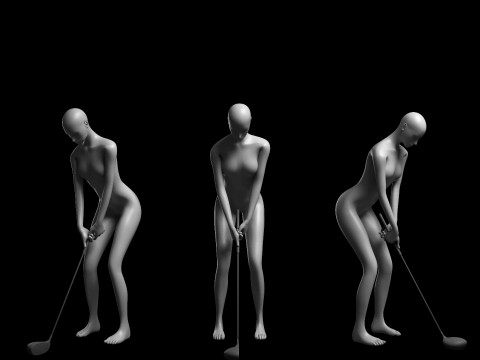 Animated Female Mesh - 12 sport poses v4 Low-poly Model 3D