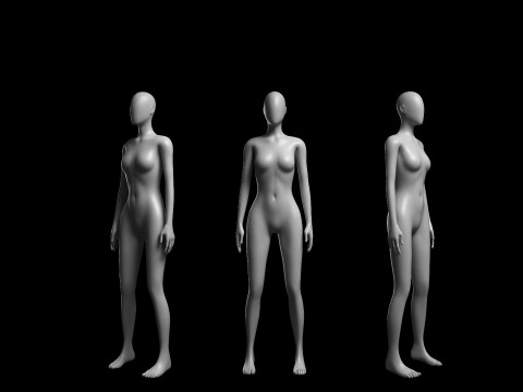Animated Female Mesh - 12 sport poses v3 Low-poly 3D Model
