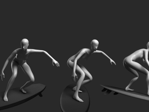 Animated Female Mesh - 12 sport poses v2 Low-poly 3D 모델
