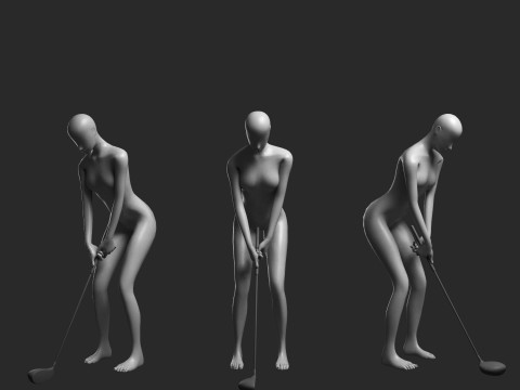 Animated Female Mesh - 12 sport poses v2 Low-poly 3D 모델