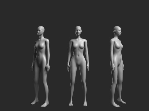 Animated Female Mesh - 12 sport poses v1 Low-poly 3D Model