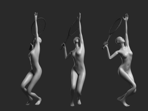Animated Female Mesh - 12 sport poses v1 Low-poly 3D Model