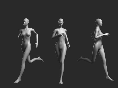 Animated Female Mesh - 12 sport poses v1 Low-poly 3D Model