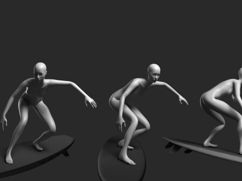 Animated Female Mesh - 12 sport poses v1 Low-poly 3D Model
