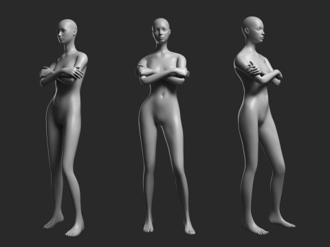 Animated Female Mesh 14 poses v1 Low-poly 3D Model