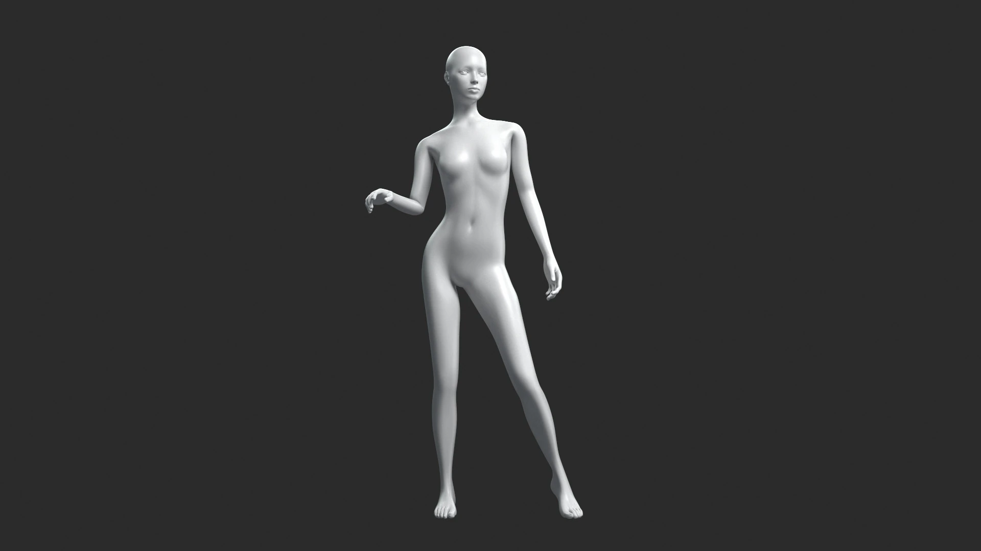 Animated Female Mesh 14 poses v2 Low-poly 3D Model .c4d .max .obj .3ds .fbx .stl .blend