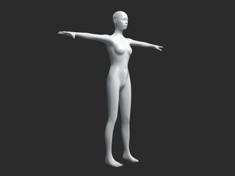 Animated Female Mesh 14 poses v2 Low-poly 3D-Modell
