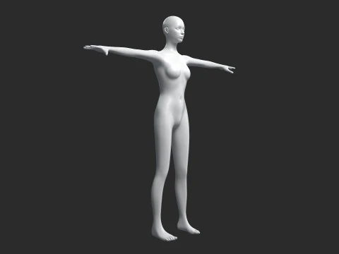Animated Female Mesh 14 poses v2 Low-poly 3D Model