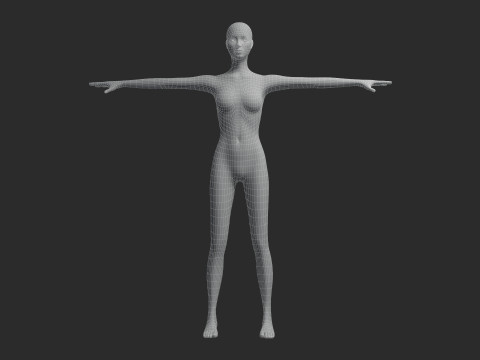 Animated Female Mesh 14 poses v2 Low-poly 3D-Modell