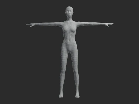 Animated Female Mesh 14 poses v2 Low-poly 3D Model