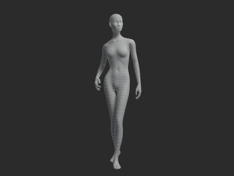 Animated Female Mesh 14 poses v2 Low-poly 3D-Modell