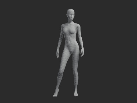 Animated Female Mesh 14 poses v2 Low-poly 3D-Modell