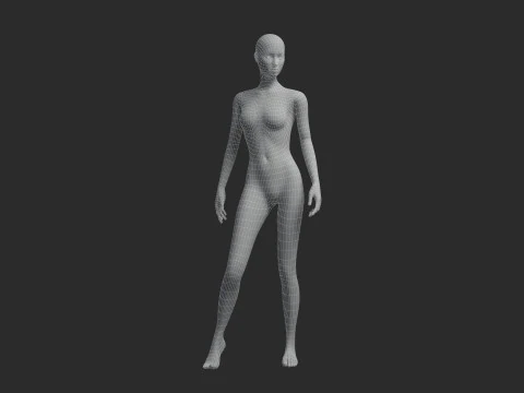 Animated Female Mesh 14 poses v2 Low-poly 3D Model