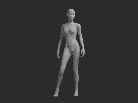 Animated Female Mesh 14 poses v2 Low-poly 3D-Modell