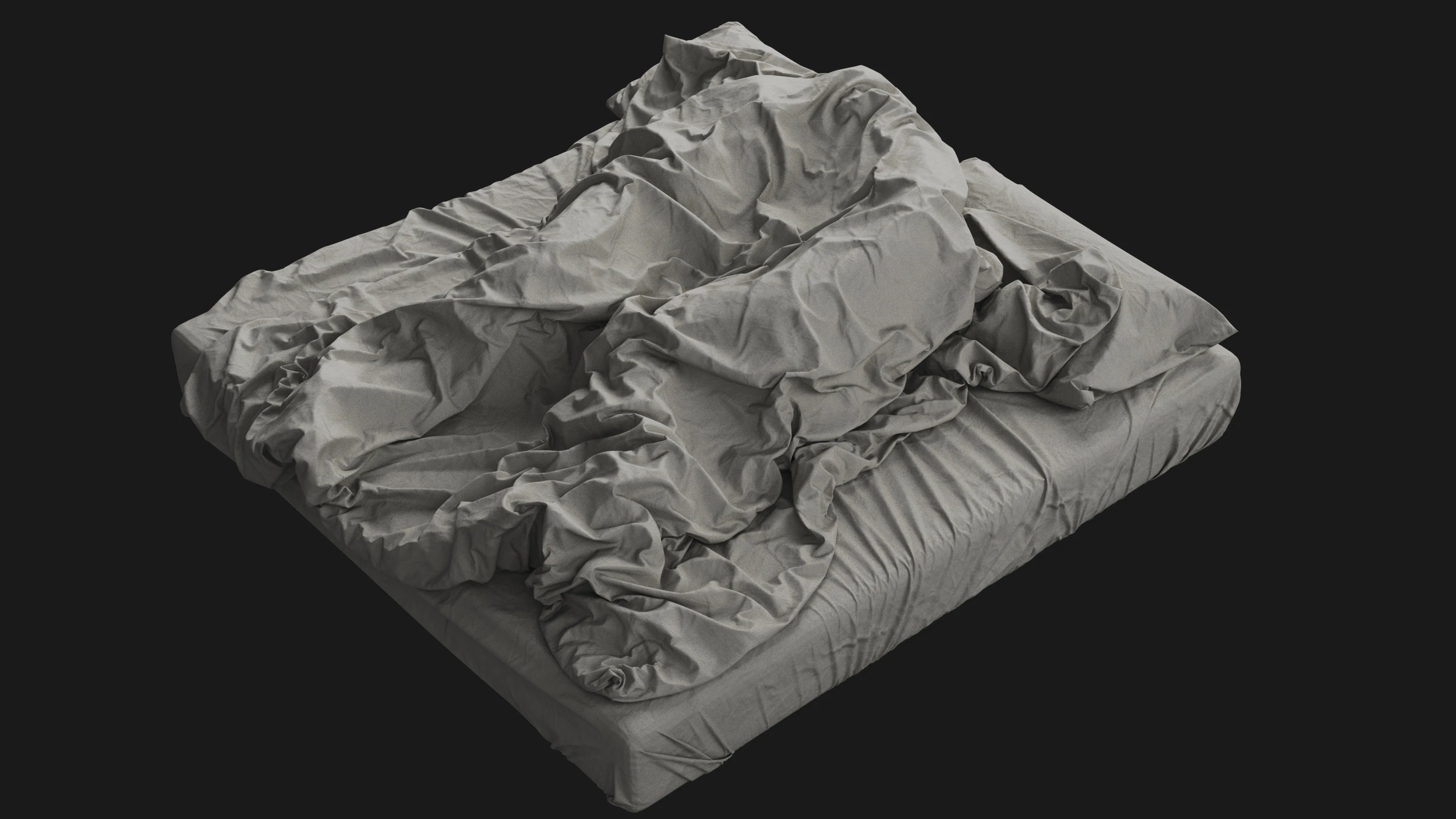Double Bed with Sleeping Person 3D Model .c4d .max .obj .3ds .fbx .stl .blend 