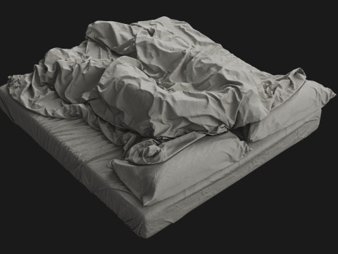 Double Bed with Sleeping Person 3D-Modell