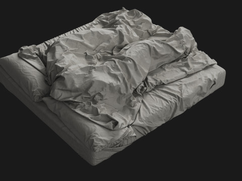 Double Bed with Sleeping Person 3D-Modell