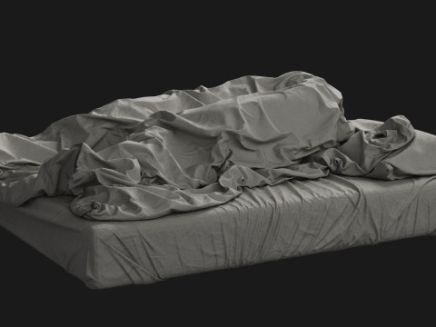 Double Bed with Sleeping Person 3D-Modell