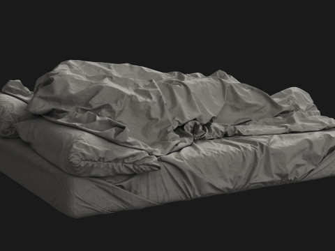 Double Bed with Sleeping Person 3D-Modell
