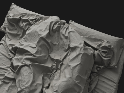 Double Bed with Sleeping Person 3D-Modell