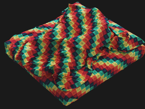 Double Bed with Sleeping Person 3D-Modell
