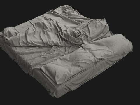 Messy Double Bed Modelo 3D