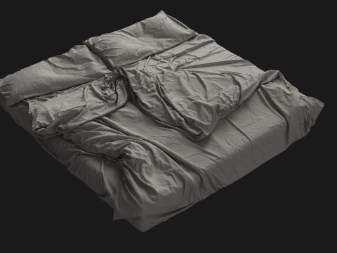Messy Double Bed Modelo 3D