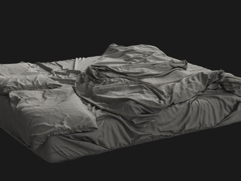 Messy Double Bed Modelo 3D