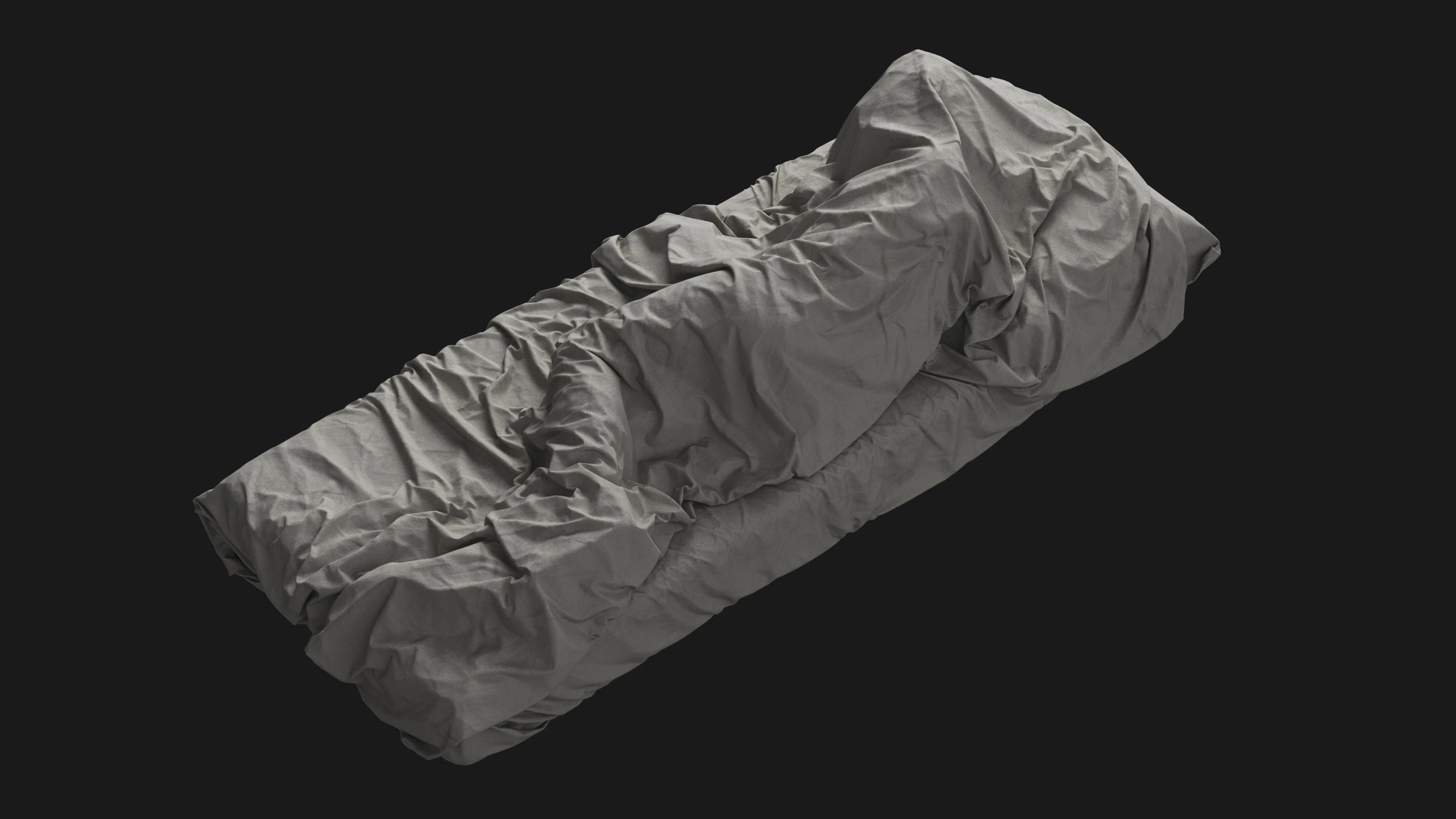 Single Bed with Sleeping Person 3D Model .c4d .max .obj .3ds .fbx .stl .blend 