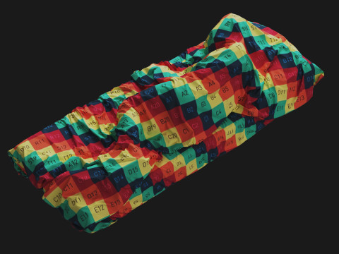 Single Bed with Sleeping Person Model 3D