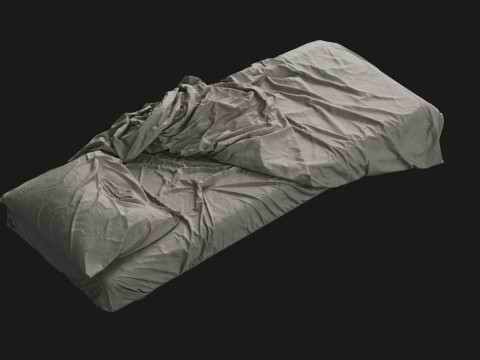 Messy Single Bed 3D Модель