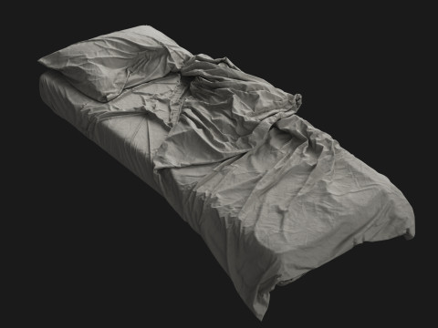 Messy Single Bed 3D Модель