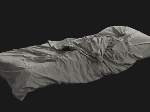 Messy Single Bed 3D Модель