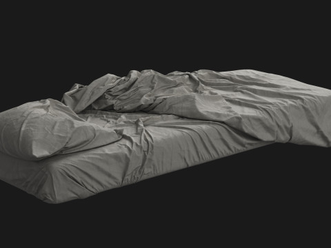 Messy Single Bed 3D Модель