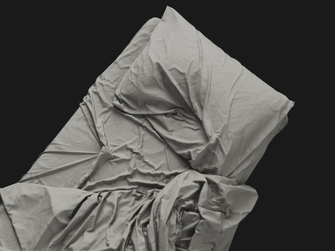 Messy Single Bed 3D Модель