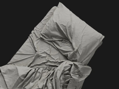 Messy Single Bed 3D Model