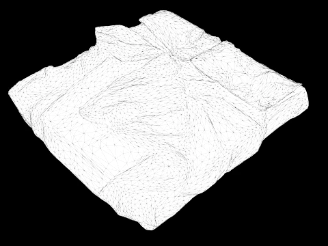 Double Bed Unmade Low-Poly 3D Model