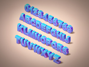 alphabet - letters and number 3D 模型