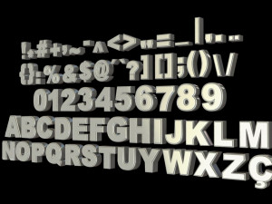 alphabet - letters and number 3D 模型