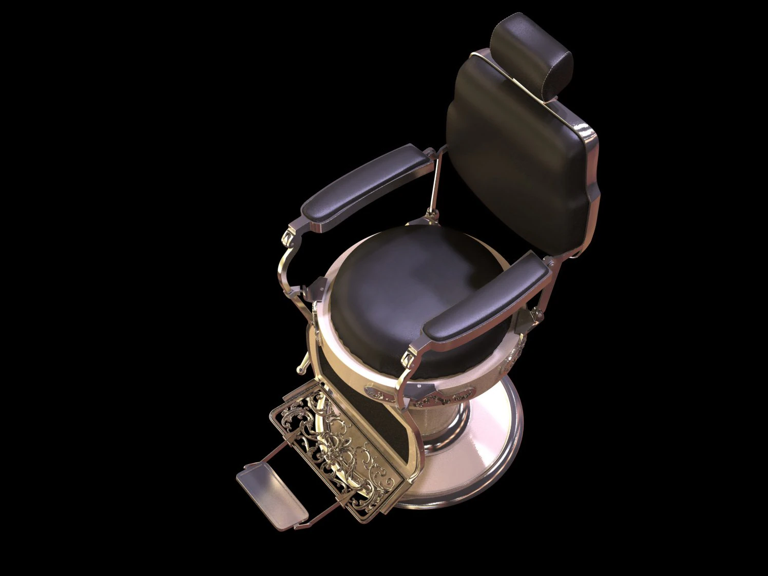 barber chair 3D Model .c4d .max .obj .3ds .fbx .stl .blend 